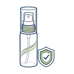 Fine Mist Pump Bottles Clear Overcap Protection packaging benefit icon