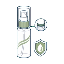 Fine Mist Pump Bottles Leak and Cap Protection selection advantage icon