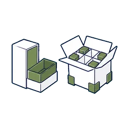 Carton and Set Box Packaging Retail vs E-commerce customization option icon