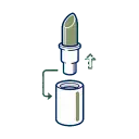 Lipstick Packaging Shell Finish packaging benefit icon