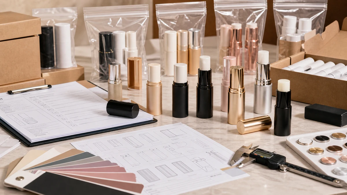 Where to Source Beauty Stick Packaging  Supplier Checklist product samples with packaging components and procurement review m