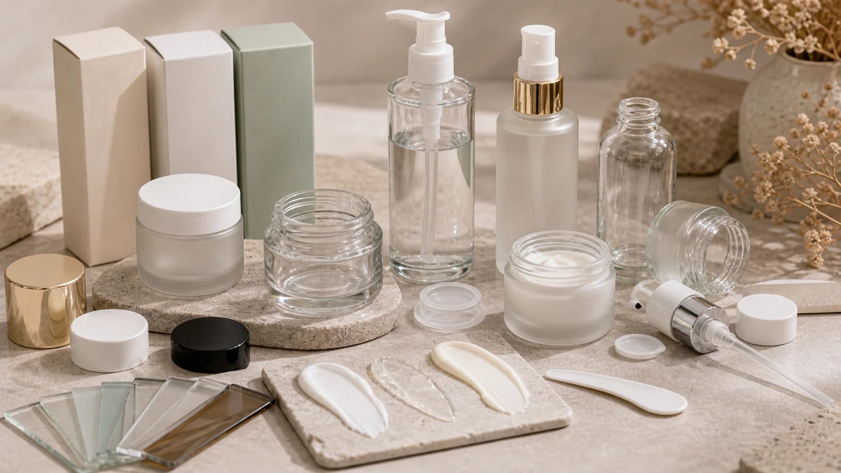 Glass Bottle for Skincare Cream  Material, Closure and MOQ product samples with packaging components and procurement review m