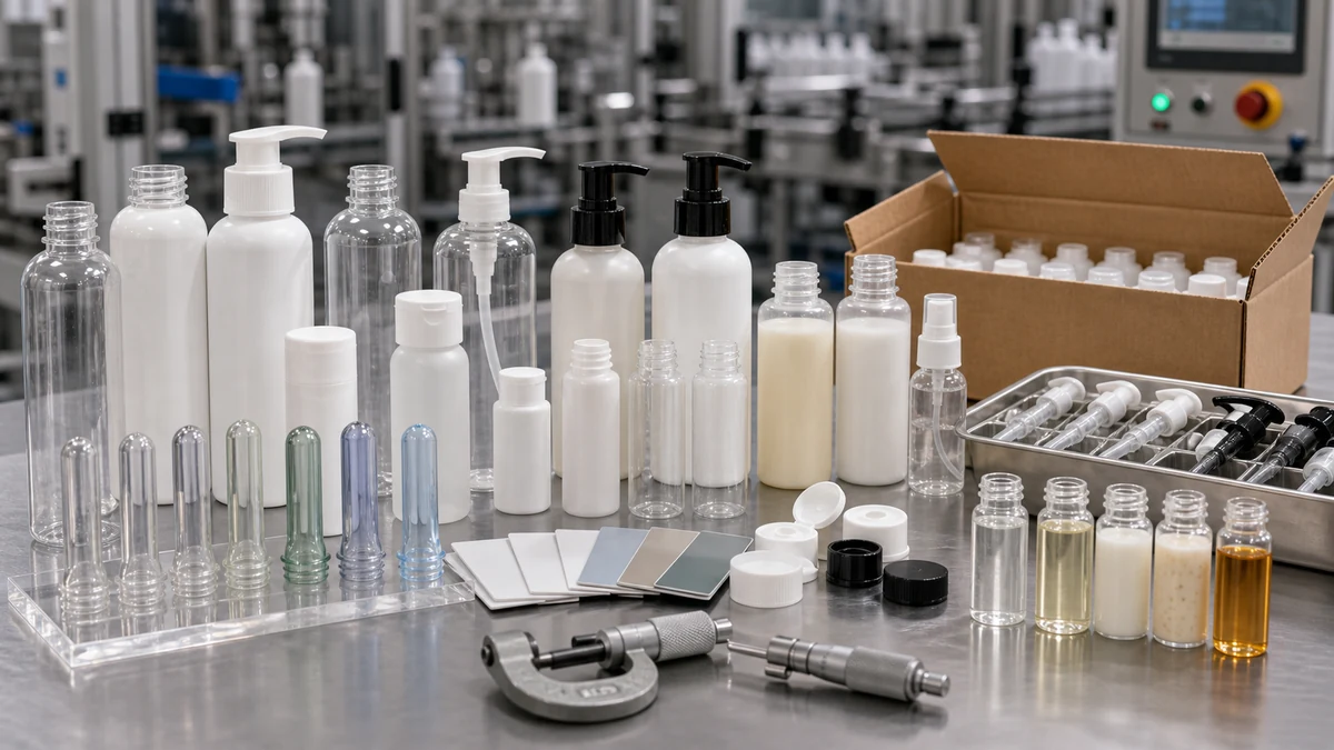 Plastic Bottle for Skincare Production  Sampling, MOQ and QC Guide product samples with packaging components and procurement 