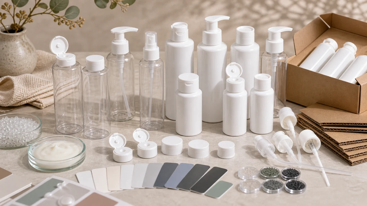 Plastic Bottles for Skincare  Benefits, Materials and MOQ product samples with packaging components and procurement review ma